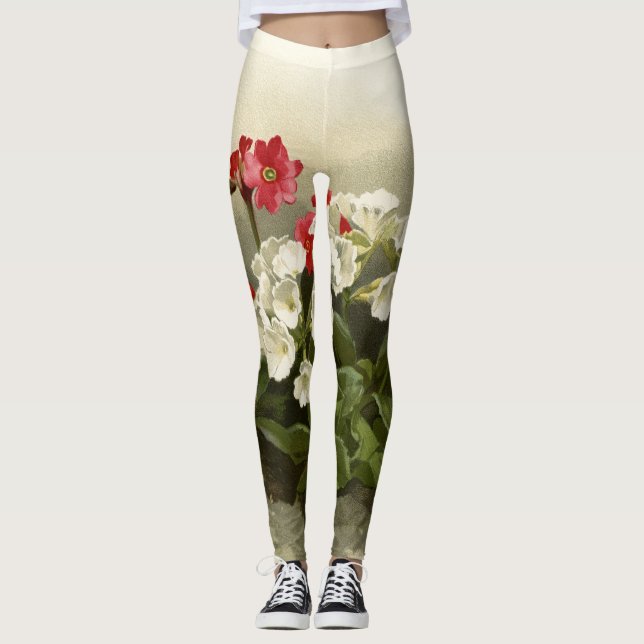 Vintage Meadow Primrose Leggings (Front)