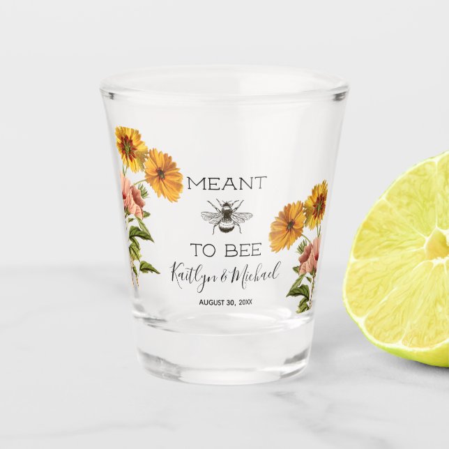 Vintage Meant to Bee Shot Glass (Front)