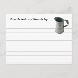 Vintage Measuring Cup Personalized Recipe Cards
