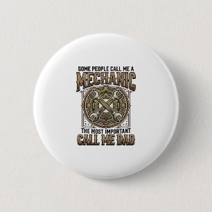 Vintage Mechanic Dad Gear Wrench Father Design_1 2 Inch Round Button
