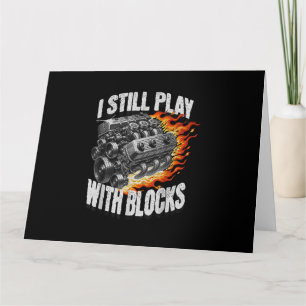 Vintage Mechanic Garage Car Engine I Still Play Wi Card