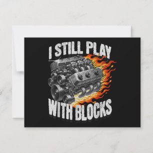 Vintage Mechanic Garage Car Engine I Still Play Wi Holiday Card