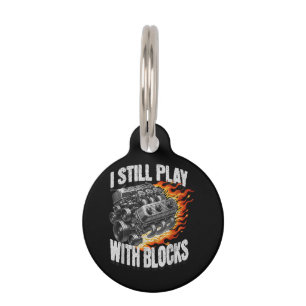 Vintage Mechanic Garage Car Engine I Still Play Wi Pet Tag