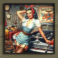 Vintage Mechanic Pin Up