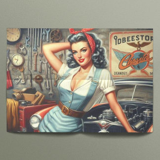 Vintage Mechanic Pin Up Tissue Paper
