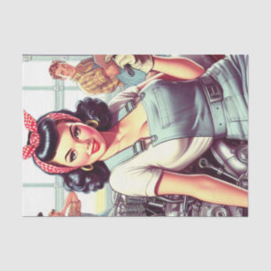 Vintage Mechanic Pin-up Tissue Paper