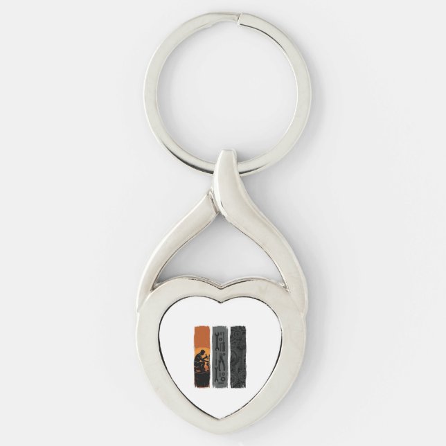 Vintage Mechanic Tools Gear Triptych Shirt Design_ Keychain (Front)