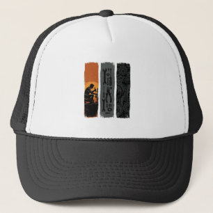 Vintage Mechanic Tools Gear Triptych Shirt Design_ Trucker Hat