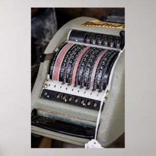 Vintage Mechanical Calculator - A Glimpse into the Poster