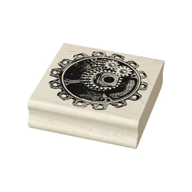 Vintage Mechanical Gear Rubber Art Stamp (Stamp)