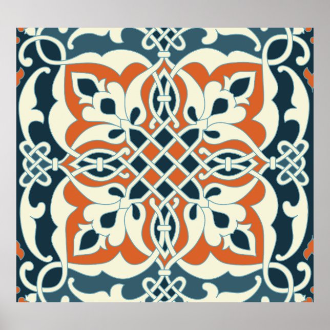Vintage Medallion: Colourful Seamless Pattern Poster (Front)