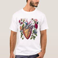 Vintage medical anatomy heart flower doctor
