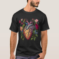 Vintage medical anatomy heart flower doctor