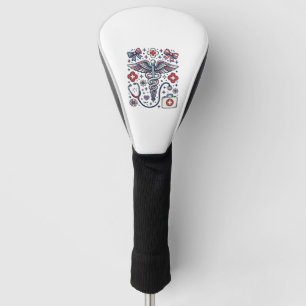 Vintage Medical Caduceus Patriotic Nurse Vector De Golf Head Cover