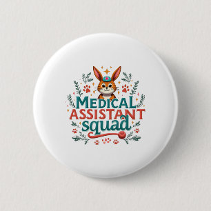 Vintage Medical Istant Squad Funny Ear Flower East 2 Inch Round Button