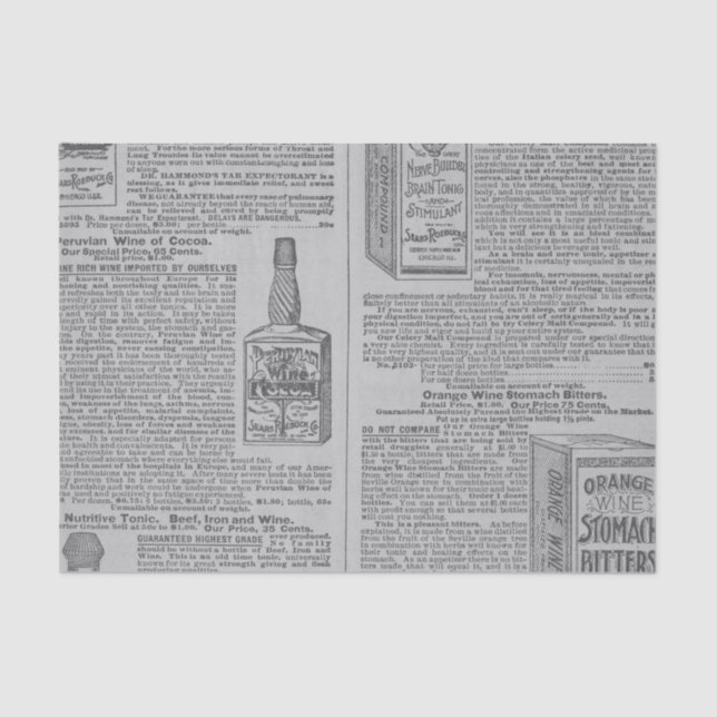 Vintage Medicine Advertisement Tissue Paper (Front)