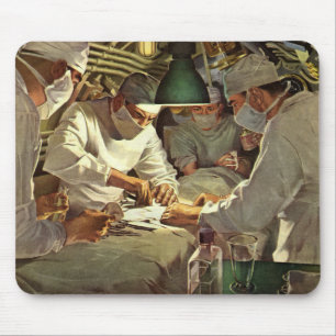 Vintage Medicine, Doctors Performing Surgery in ER Mouse Pad