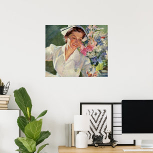 Vintage Medicine, Happy Nurse in Uniform Poster