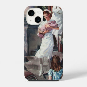 Vintage Medicine, Nurse with Newborn Baby Infant iPhone 14 Case