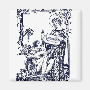 Vintage Medieval Christmas Carolers Art Nouveau Magnet
