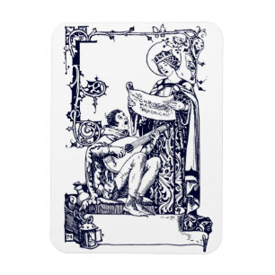 Vintage Medieval Christmas Carolers Art Nouveau Magnet