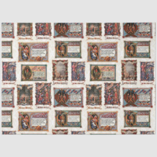 Vintage Medieval Christmas Collage Tissue Paper