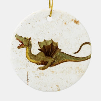 Vintage Medieval Dragon Design Ceramic Ornament