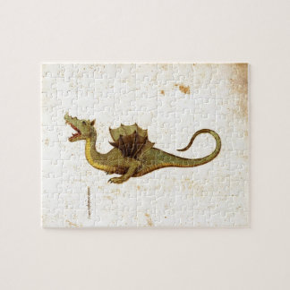 Vintage Medieval Dragon Design Jigsaw Puzzle