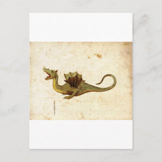 Vintage Medieval Dragon Design Postcard