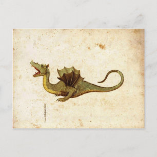 Vintage Medieval Dragon Design Postcard