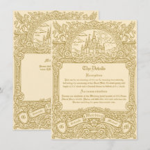 Vintage Medieval Fantasy Gold Engraved Wedding