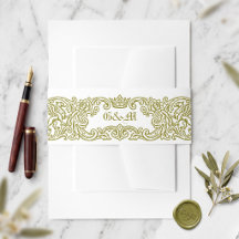 Vintage Medieval Fantasy Iluminated Olive Green