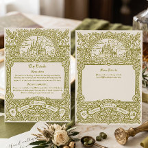 Vintage Medieval Fantasy Olive Green Wedding