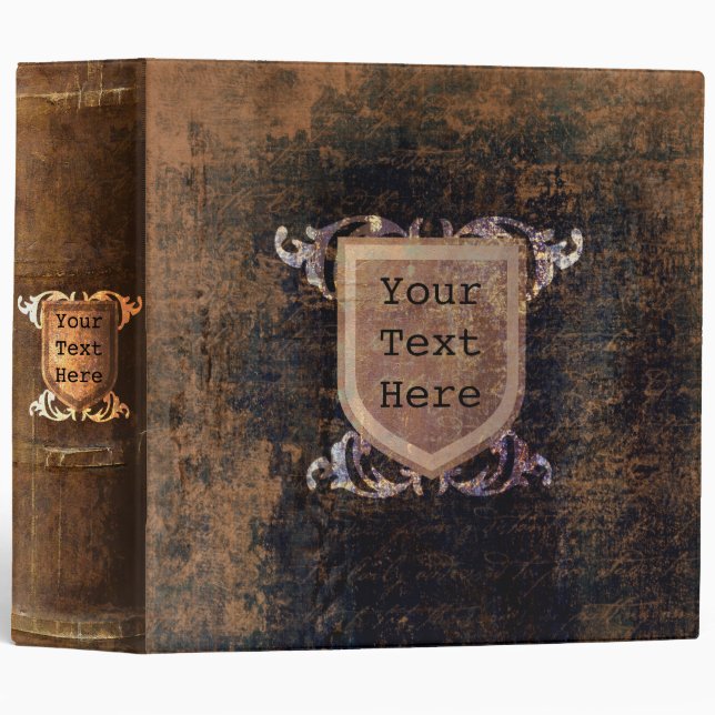 Vintage Medieval Faux Leather Ancient Tome Binder (Front/Spine)