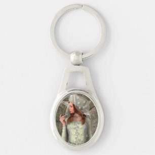 Vintage Medieval Princess Renaissance Art Keychain