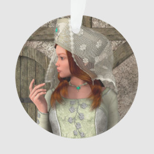 Vintage Medieval Princess Renaissance Art Ornament