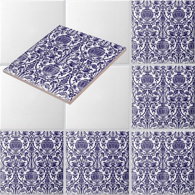 Vintage Medieval Renaissance Style Urns Pattern Tile (Creator Uploaded)