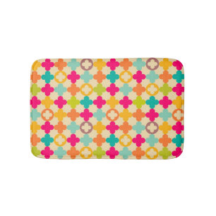Vintage medieval rosette pattern bath mat