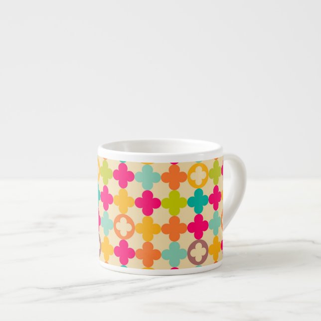 Vintage medieval rosette pattern espresso cup (Front Right)