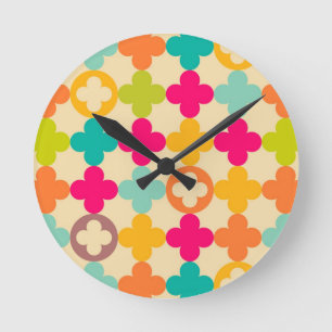 Vintage medieval rosette pattern round clock
