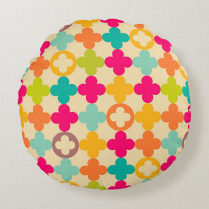 Vintage medieval rosette pattern round pillow