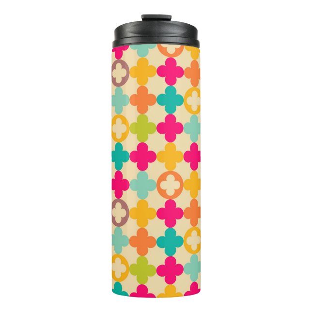 Vintage medieval rosette pattern thermal tumbler (Front)