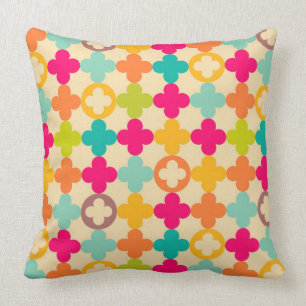 Vintage medieval rosette pattern throw pillow