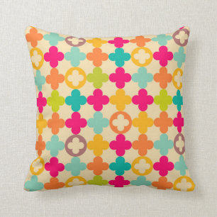 Vintage medieval rosette pattern throw pillow