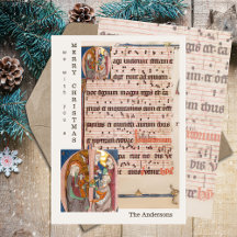 Vintage Medieval Sheet Music Christmas Nativity