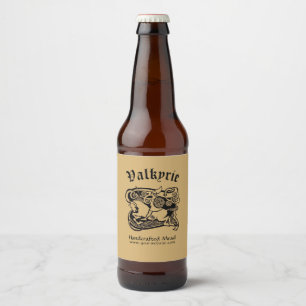 Vintage Medieval Viking Valkyrie Template Beer Bottle Label