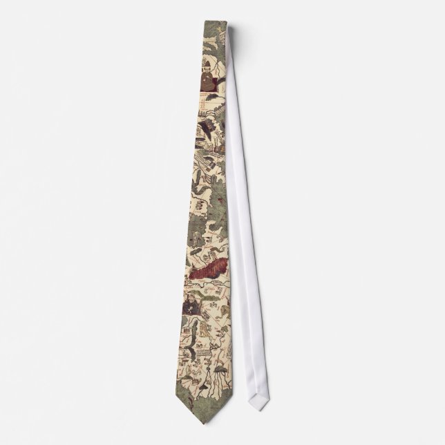 Vintage Medieval World Map tie (Front)