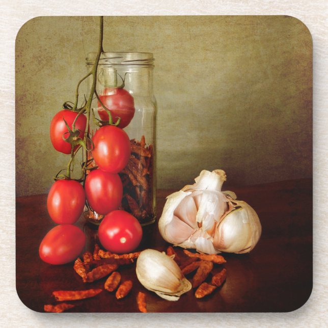 Vintage Mediterranean flavours Coaster (Front)