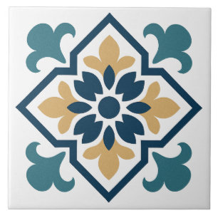 Vintage Mediterranean Floral Tile