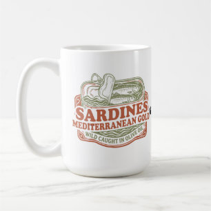 Vintage Mediterranean Sardine Tin Retro Seacuterie Coffee Mug